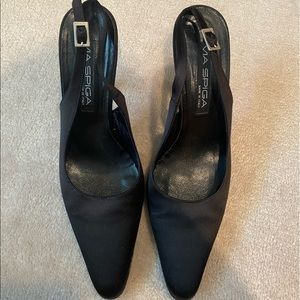 Via Spiga Black Sling Back Heel. Size 9.5